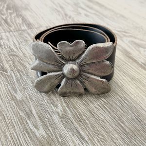 antoniazzi firenze flower buckle leather belt